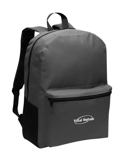 Casual Dark Charcoal Lightweight Laptop Backpack w/Total Rehab Logo