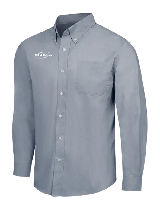 Navy Frost Crosshatch Easy Care Shirt w/Total Rehab Logo