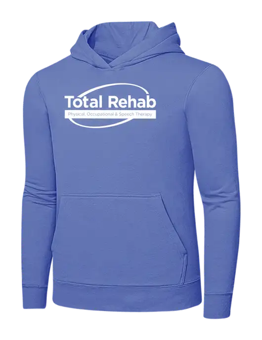 Carolina Blue 7.8 oz Ring Spun Hooded Sweatshirt w/Total Rehab Logo