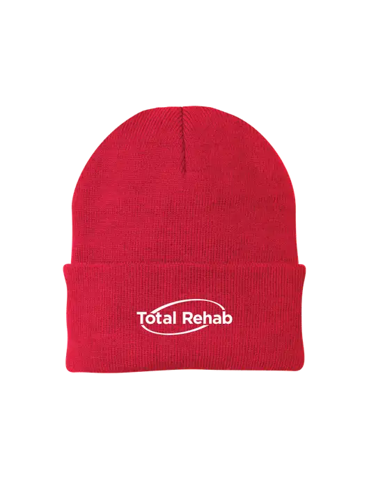Red Knit Cap w/Total Rehab Logo