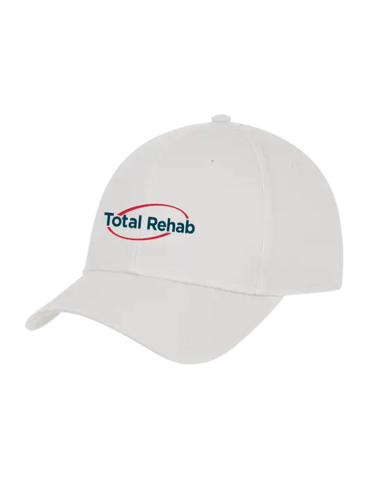White Structured Cap Hook & Loop w/Total Rehab Logo