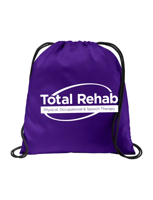 Drawstring Purple Cinch Pack w/Total Rehab Logo