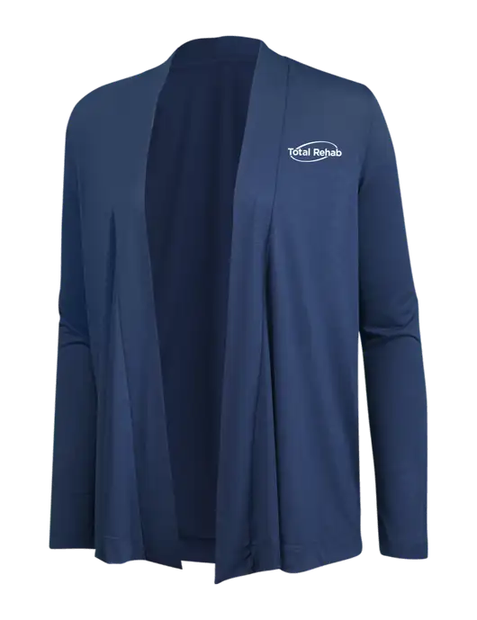 Dusty  Blue Womens Concept Cardigan w/Total Rehab Logo