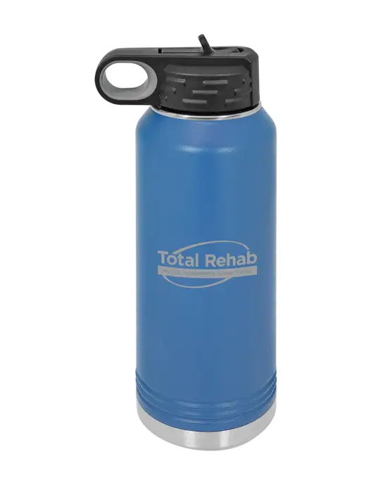 Polar Camel 32 oz Powder Coated Royal Vacuum Insulated Water Bottle w/Total Rehab Logo
