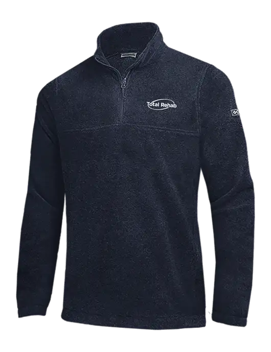 Columbia Navy Steens Mountain Fleece 1/2 Zip Pullover w/Total Rehab Logo