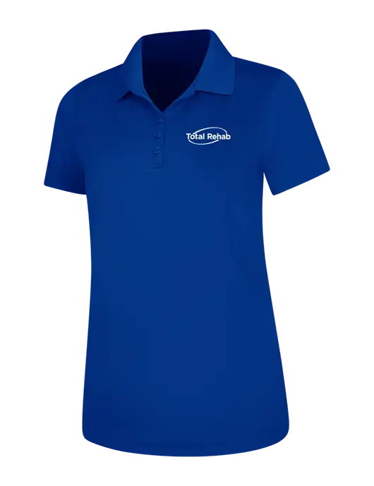 Dark Royal Womens Dry Zone UV Mesh Polo w/Total Rehab Logo