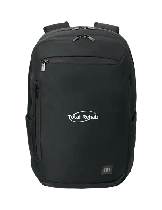 TravisMathew Black Duration Backpack w/Total Rehab Logo