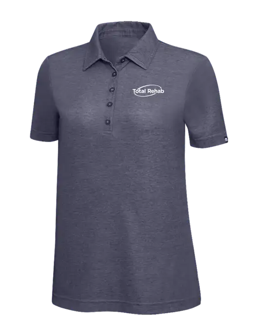 TravisMathew Navy Heather Womens Oceanside Polo w/Total Rehab Logo