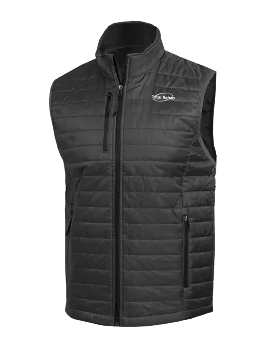 Packable Dark Grey Puffy Vest w/Total Rehab Logo