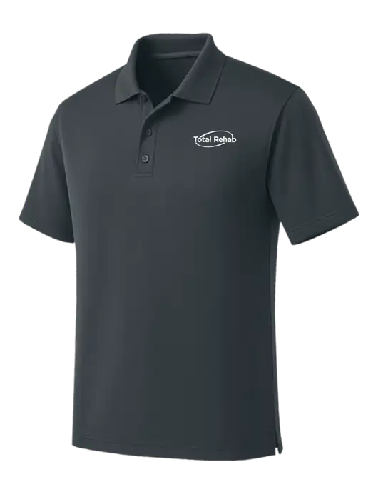 Dark Grey Dry Zone UV Micro Mesh Polo w/Total Rehab Logo