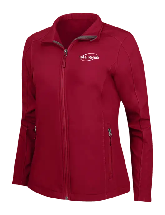 Red Womens Core Soft Shell Jacket w/Total Rehab Logo