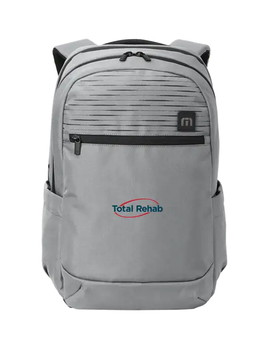 TravisMathew Light Grey Approach Backpack w/Total Rehab Logo