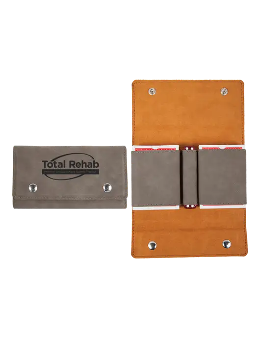 Grey Leatherette Card & Dice Set w/Total Rehab Logo