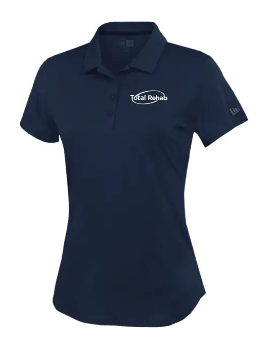 New Era Womens Power Navy Polo w/Total Rehab Logo