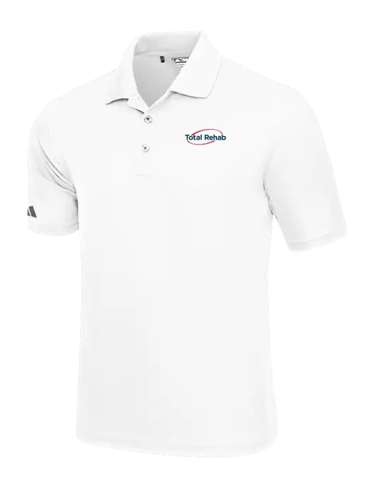 Adidas White Basic Sport Polo w/Total Rehab Logo