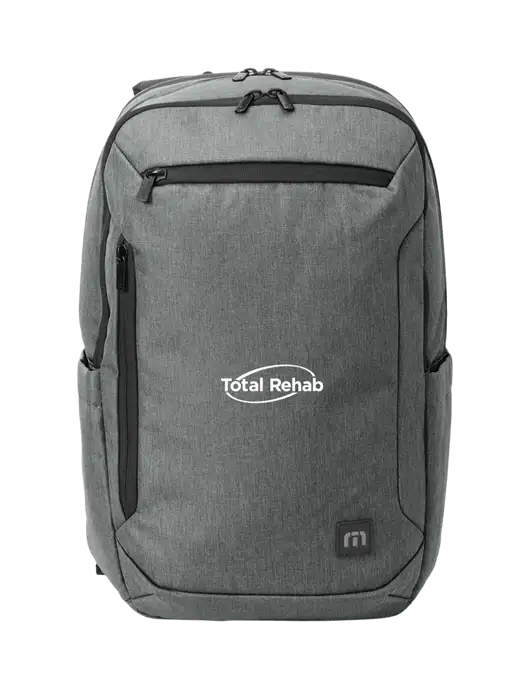 TravisMathew Medium Grey Heather Duration Backpack w/Total Rehab Logo