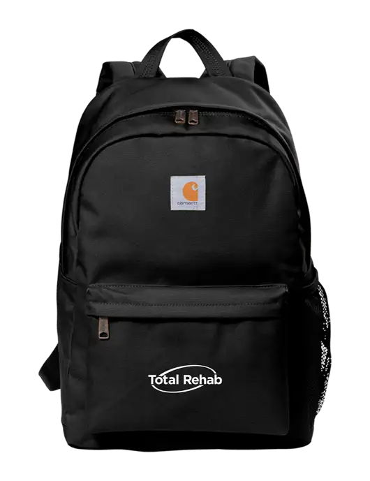 Carhartt Black Canvas Backpack w/Total Rehab Logo