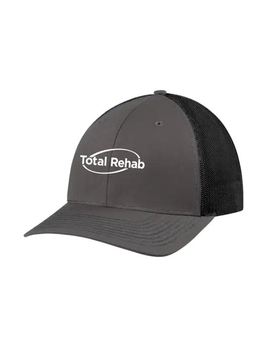 Richardson Adjustable Snapback Original 112 Trucker Cap Dark Grey w/Black Mesh w/Total Rehab Logo
