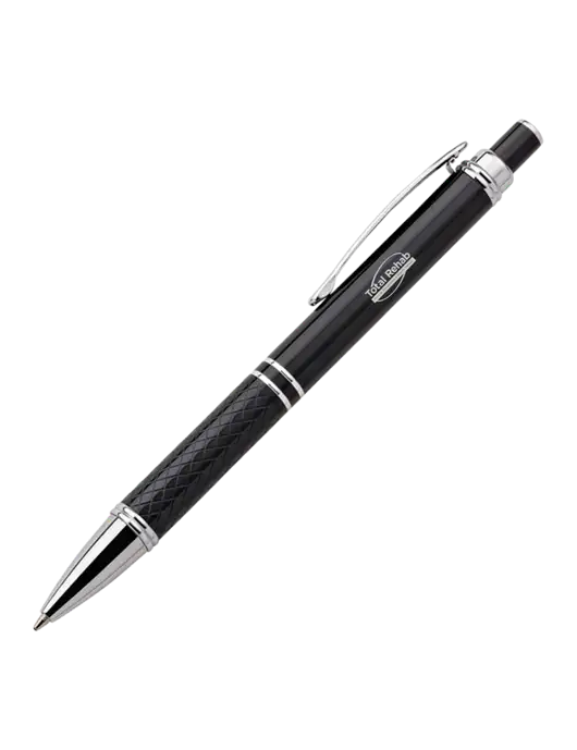 Black Stellar Scribe Pen - Black Ink w/Total Rehab Logo
