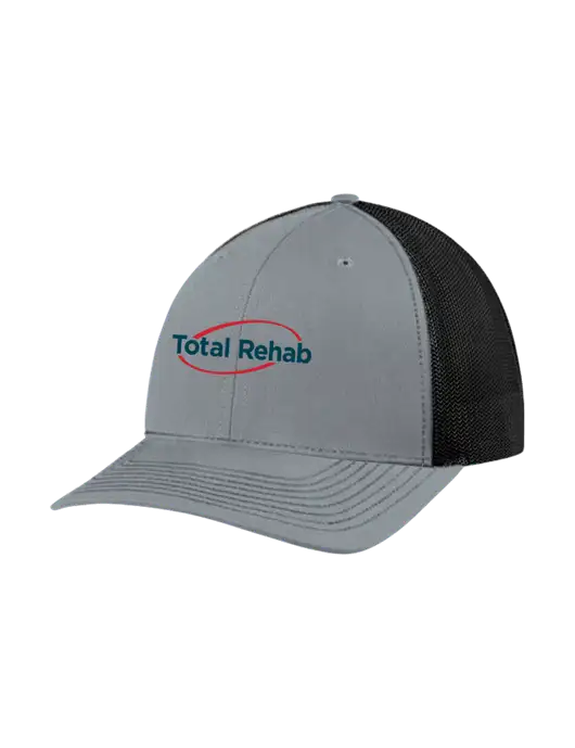 Richardson Adjustable Snapback Original 112 Trucker Cap Heather Grey w/Black Mesh w/Total Rehab Logo