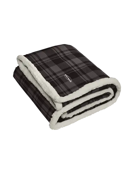 Charcoal/Medium Grey Flannel  Sherpa Blanket w/Total Rehab Logo