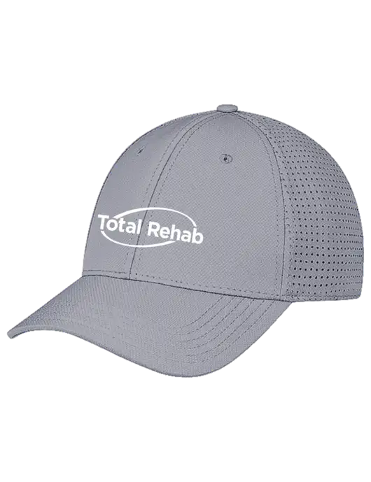 Grey Performance Stretchable Cap Hook & Loop w/Total Rehab Logo