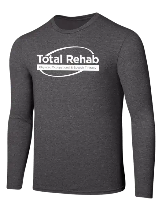 Seriously Soft Heathered Charcoal Long Sleeve T-Shirt w/Total Rehab Logo