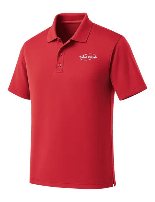 Red Dry Zone UV Micro Mesh Polo w/Total Rehab Logo