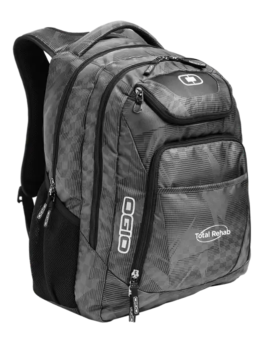 OGIO Race Day Silver Excelsior Laptop Backpack w/Total Rehab Logo