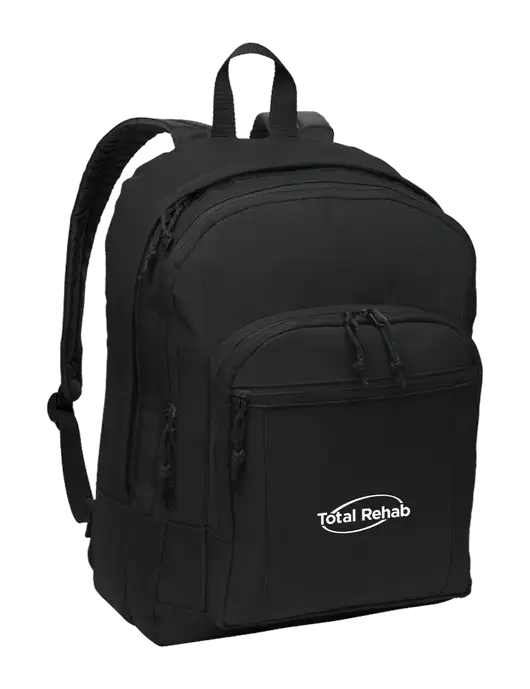 Black Essential Backpack w/Total Rehab Logo