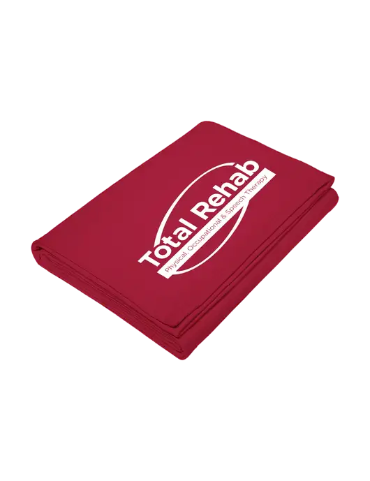 Core Red Fleece Sweatshirt Blanket w/Total Rehab Logo
