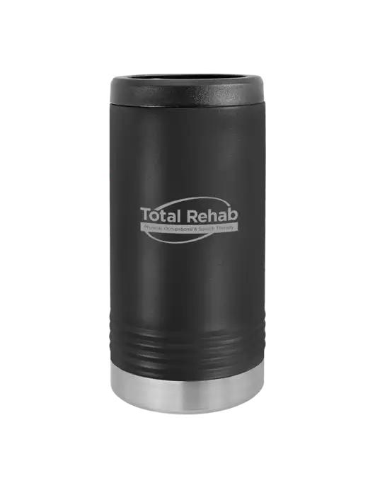 Polar Camel Powder Coated Black Vacuum Insulated Slim Beverage Holder w/Total Rehab Logo