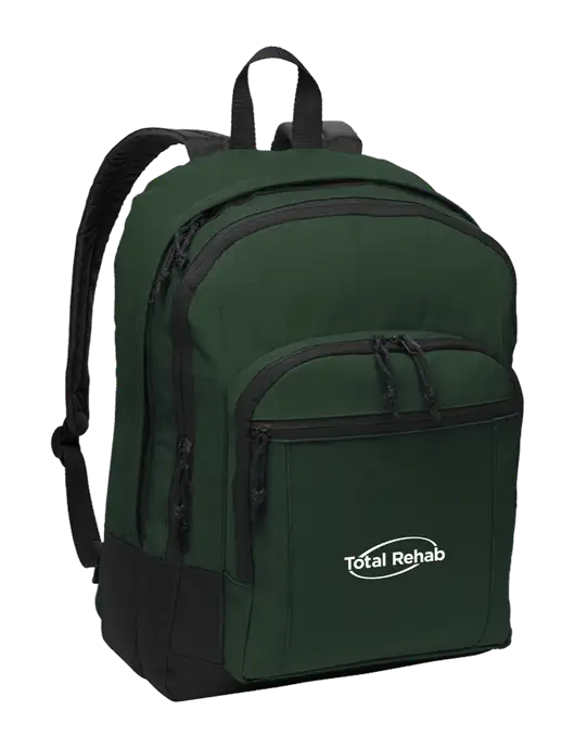 Dark Green Essential Backpack w/Total Rehab Logo