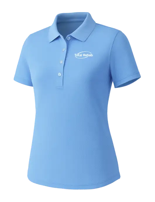 Callaway Womens Core Light Blue Performance Polo w/Total Rehab Logo
