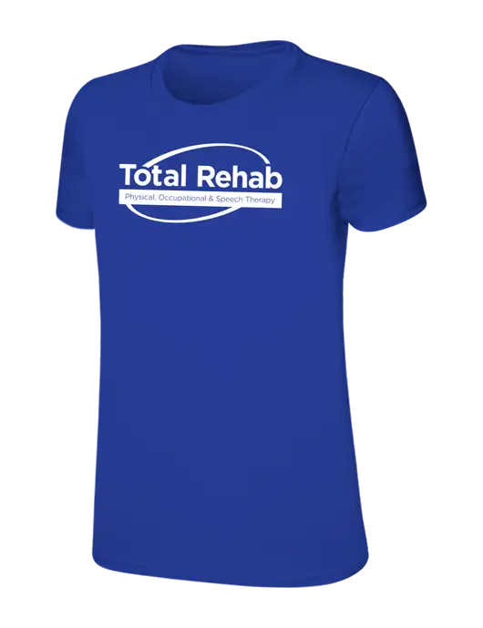 Womens Ring Spun Royal 4.5 oz T-Shirt w/Total Rehab Logo