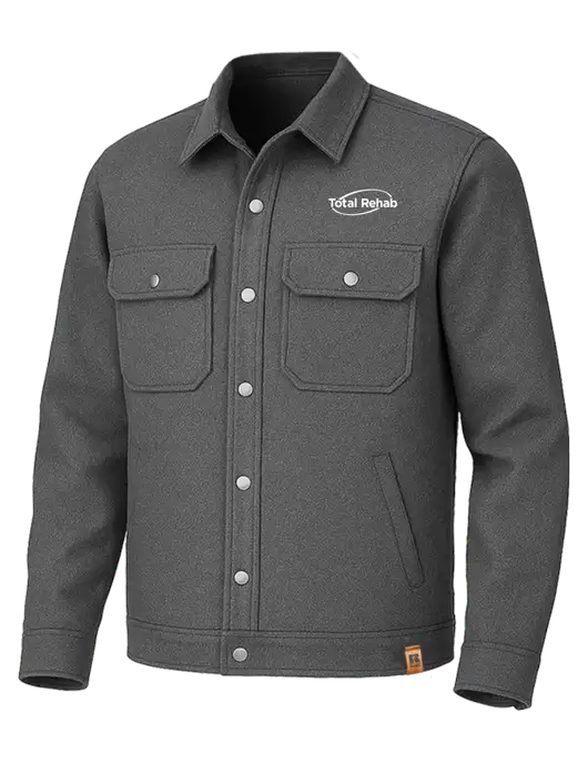 Russell Outdoors Dark Grey Heather Basin Jacket w/Total Rehab Logo