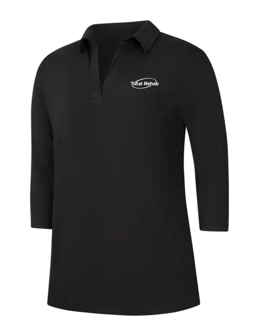 Womens Black Luxe Knit Tunic w/Total Rehab Logo