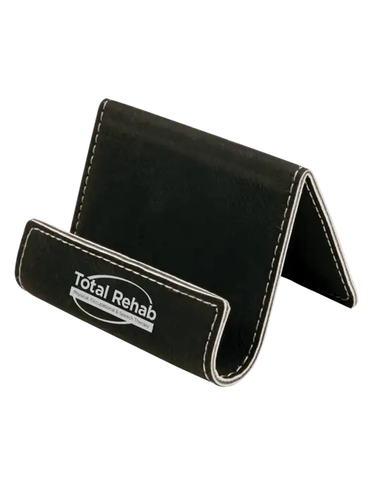 Black Leatherette Card & Phone Holder w/Total Rehab Logo