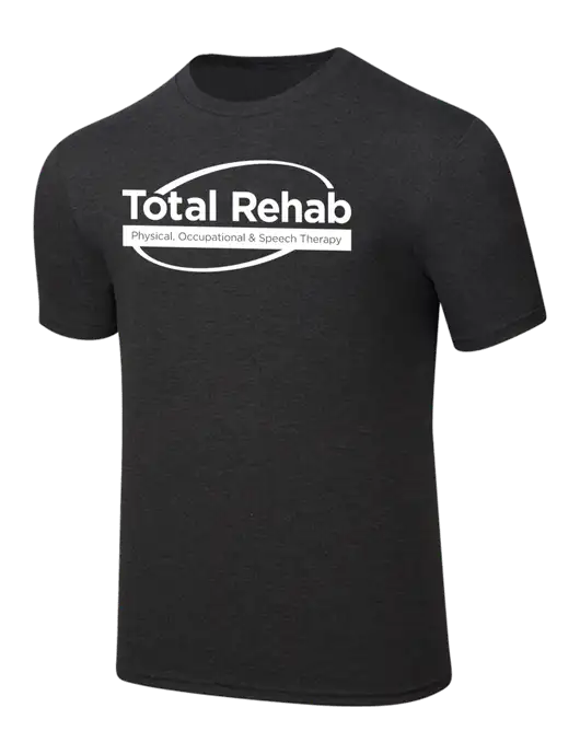 Simply Soft Black Frost 4.5oz  Poly/Combed Ring Spun Cotton T-Shirt w/Total Rehab Logo