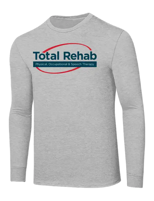 Core Blend Light Grey Heather Long Sleeve Tee w/Total Rehab Logo