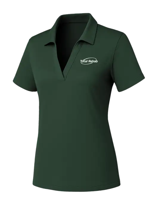 Womens Dark Green PosiCharge RacerMesh Polo w/Total Rehab Logo