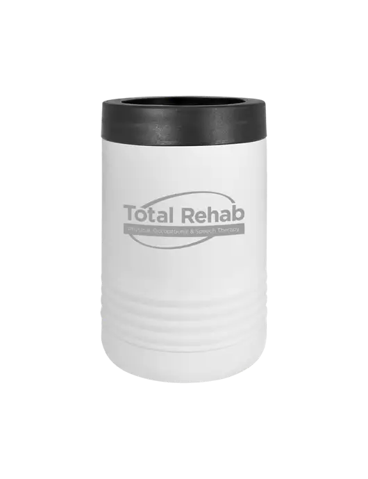 Polar Camel 12 oz Powder Coated White Vacuum Insulated Beverage Holder w/Total Rehab Logo