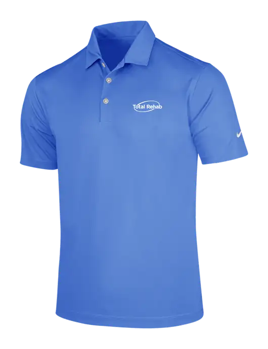 NIKE Light Royal Blue Dri-Fit Vertical Mesh Polo w/Total Rehab Logo