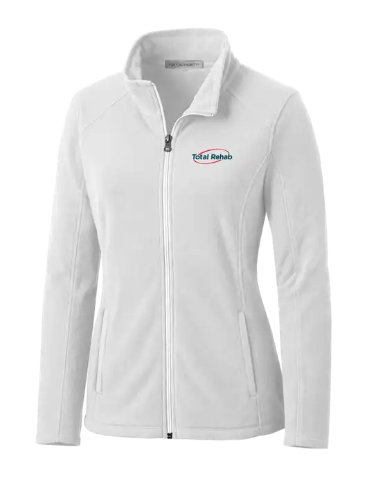 White Womens Microfleece Jacket w/Total Rehab Logo