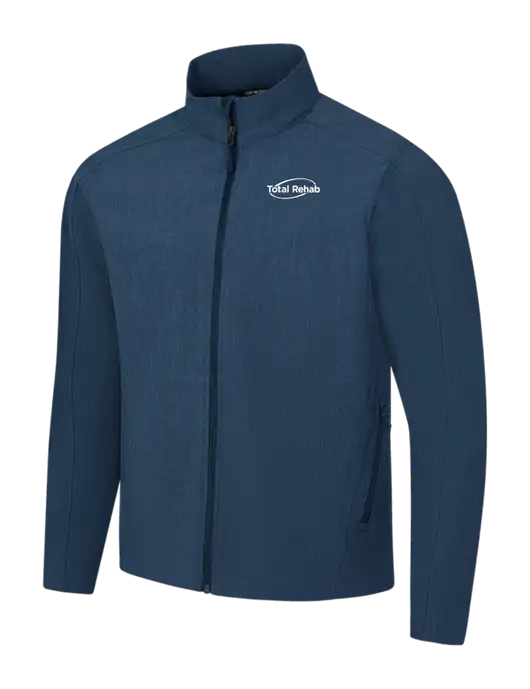 Navy Heather Core Soft Shell Jacket w/Total Rehab Logo