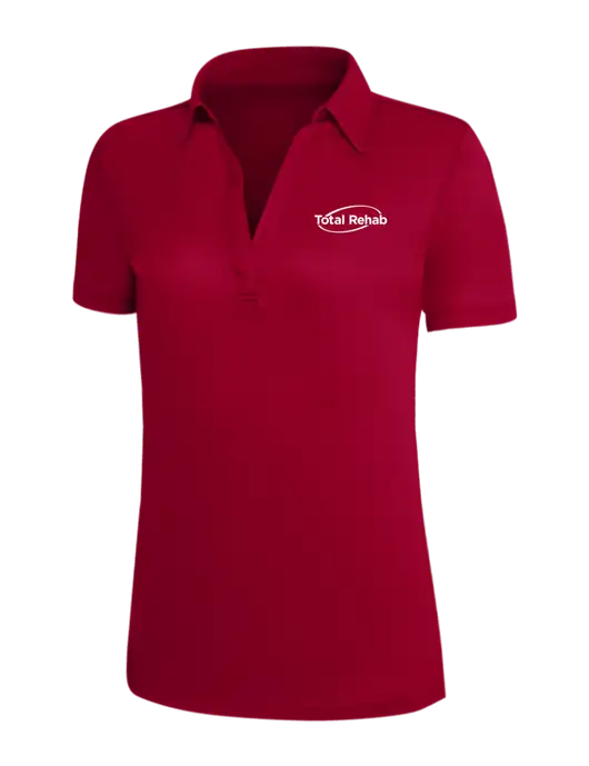 Red Silk Touch Womens Performance Polo w/Total Rehab Logo