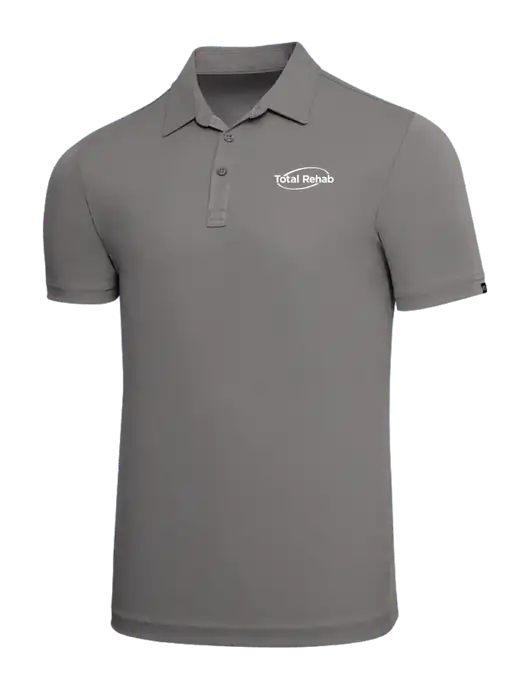 TravisMathew Grey Solid Oceanside Polo w/Total Rehab Logo