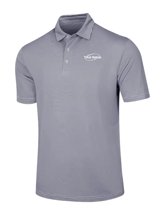 Callaway Navy Fine Line Stripe Polo w/Total Rehab Logo