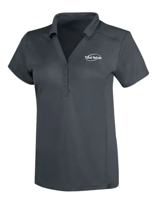 OGIO Dark Grey Womens Framework Polo w/Total Rehab Logo