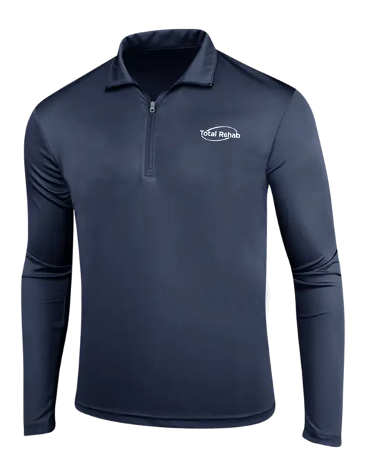 Navy PosiCharge Competitor 1/4 Zip Pullover w/Total Rehab Logo